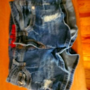 Wallflower denim Jean shorts distressed stretch